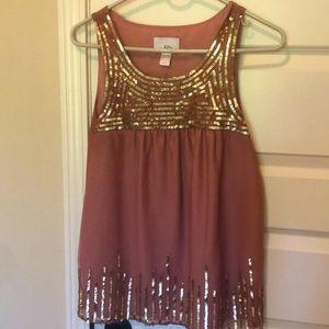 Loft Rose/Gold top with sequins